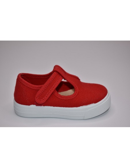 PEPITO NIÑO VELCRO LONA GRANITO ROJO 3105-15R