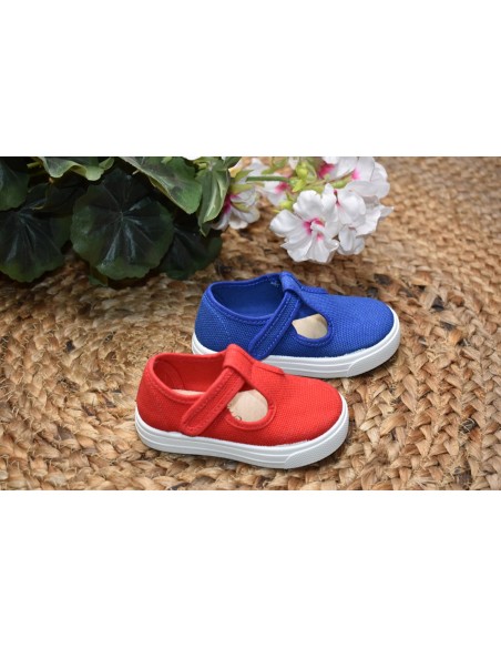 PEPITO NIÑO VELCRO LONA GRANITO ROJO 3105-15R