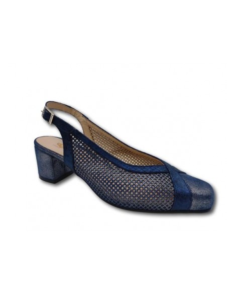 ZAPATO TACON MUJER TREBEDE PIEL MICRA MARINO 560