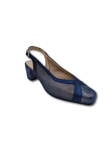 ZAPATO TACON MUJER TREBEDE PIEL MICRA MARINO 560