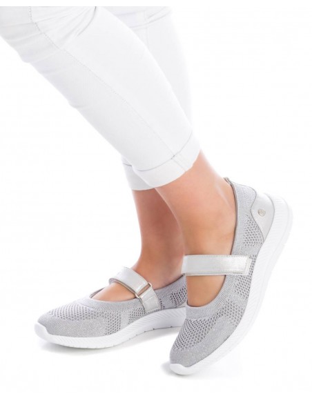 ZAPATO MUJER TEXTIL XTI VELCRO 141382 PLATA