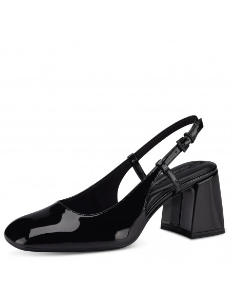 ZAPATO TACON TAMARIS CHAROL NEGRO 26601N