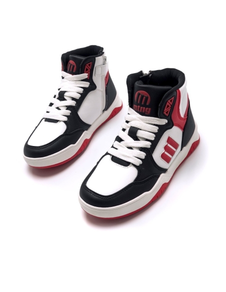 BOTA DEPORTIVA NIÑO MUSTANG 48816 NEGRO/ROJO