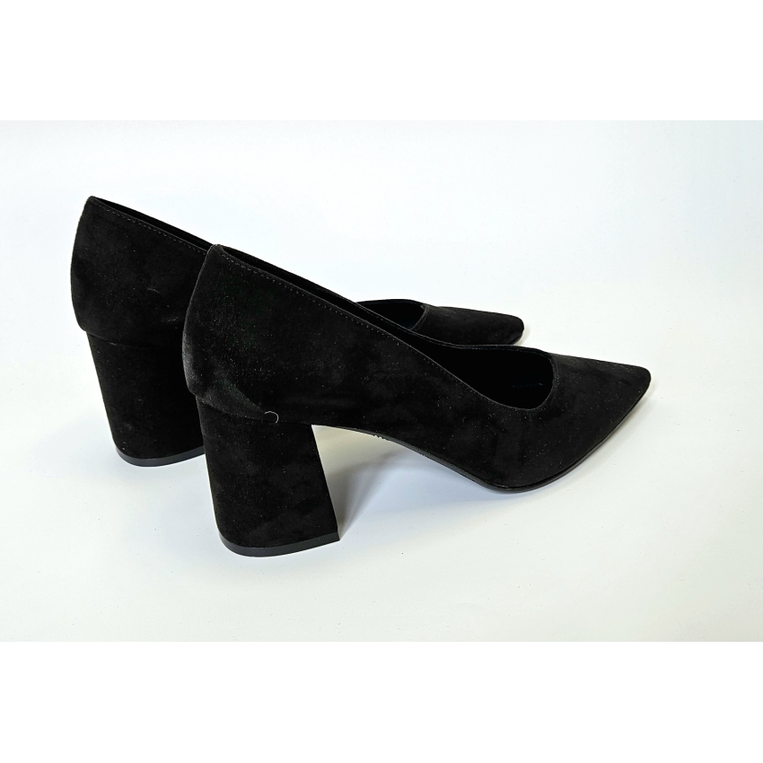 ZAPATO MUJER TACON CUADRADO  ANTE NEGRO DANIELA...