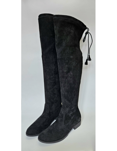 BOTA ALTA MOSQUETERA MUJER MANDARINA ANTELINA NEGRA