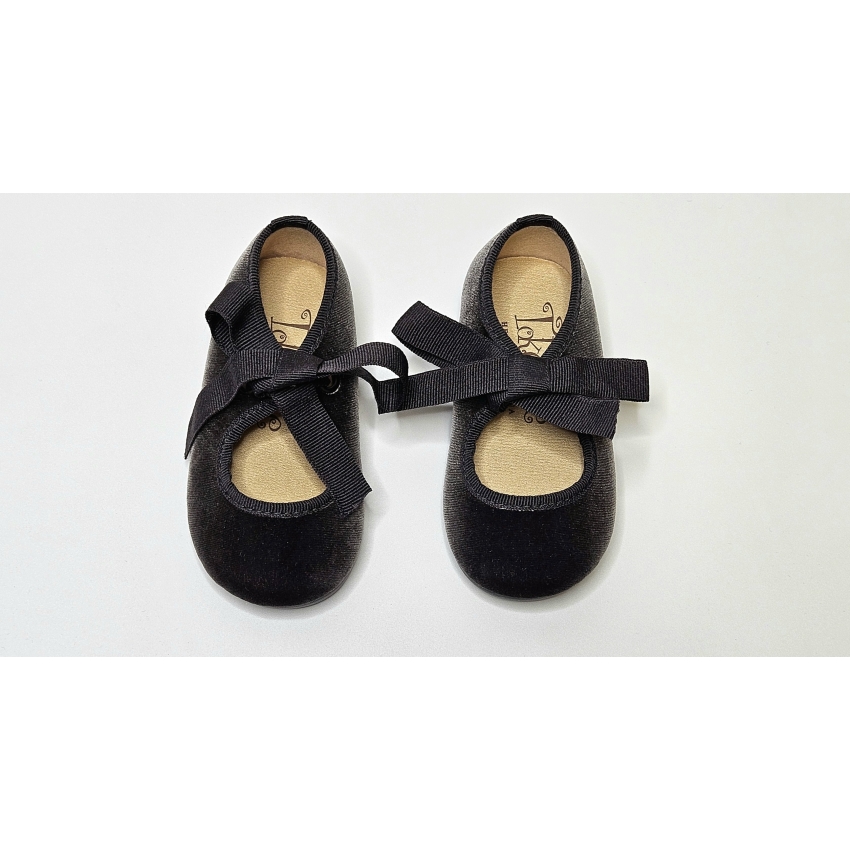 MERCEDITAS  TERCIOPELO NIÑA GRIS TOKOLATE