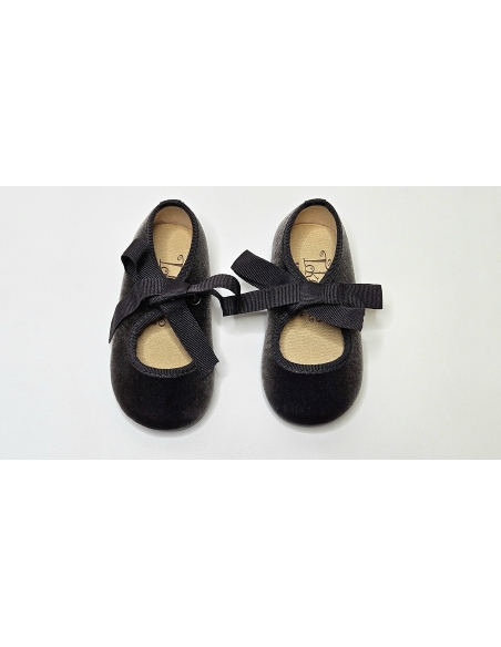 MERCEDITAS  TERCIOPELO NIÑA GRIS TOKOLATE