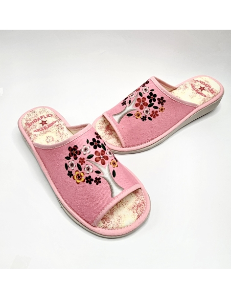 ZAPATILLA ESTAR POR CASA MUJER RIZO 3052 ROSA