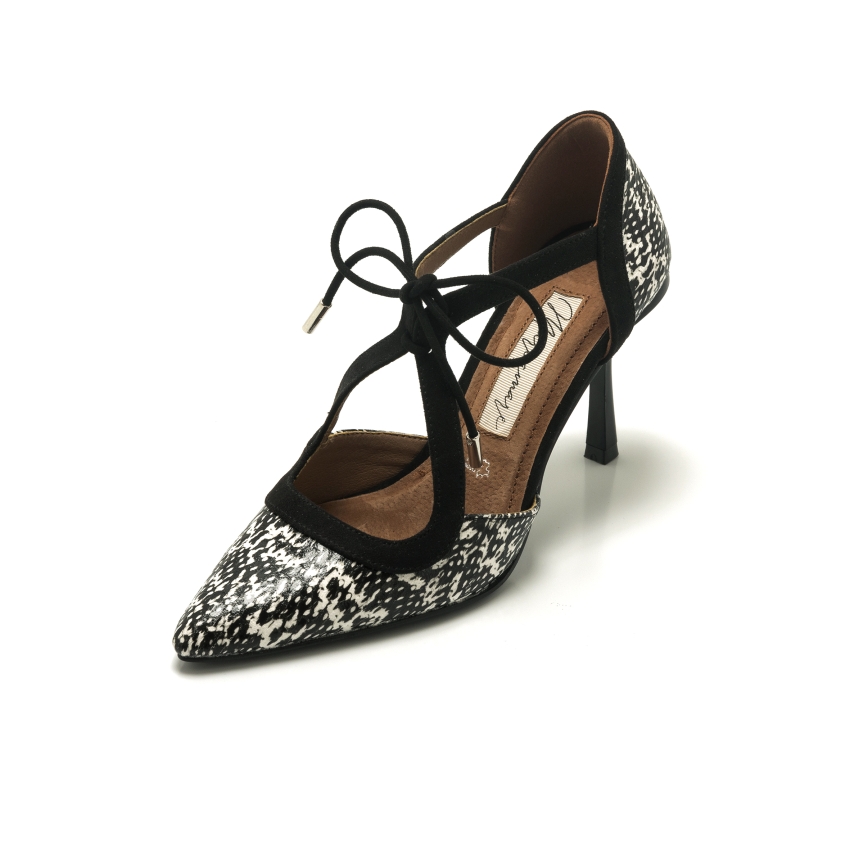 ZAPATO MUJER TACON MARIAMARE 68465 SERPIENTE NEGRO