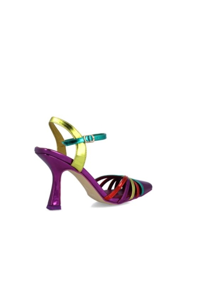 ZAPATO TACON   MENBUR METALIZADO MULTICOLOR  24764