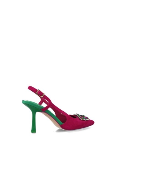 ZAPATO TACON MENBUR DESTALONADO DETALLE JOYA 25258