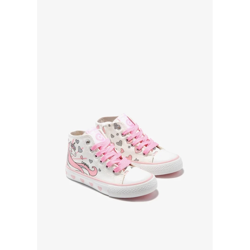 BOTA BLANCA NIÑA  CONGUITOS UNICORNIO OSSH141076