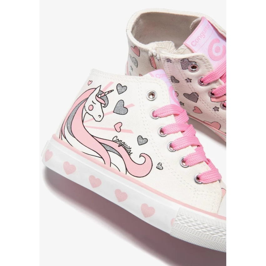 BOTA BLANCA NIÑA  CONGUITOS UNICORNIO OSSH141076