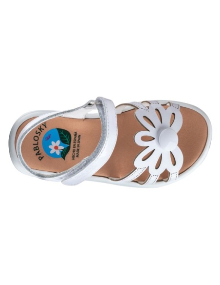 SANDALIA NIÑA PABLOSKY  CHAROL BLANCO  430209