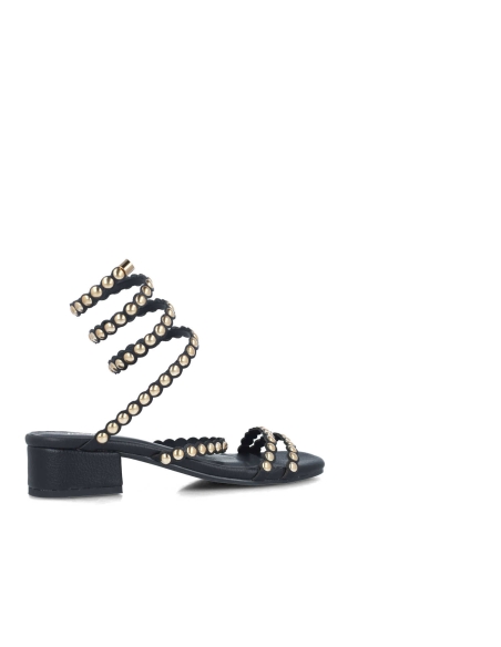 SANDALIAS PLANAS MUJER MENBUR ESPIRAL APLIQUE TACHAS 247040R