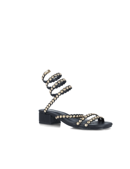 SANDALIAS PLANAS MUJER MENBUR ESPIRAL APLIQUE TACHAS 247040R