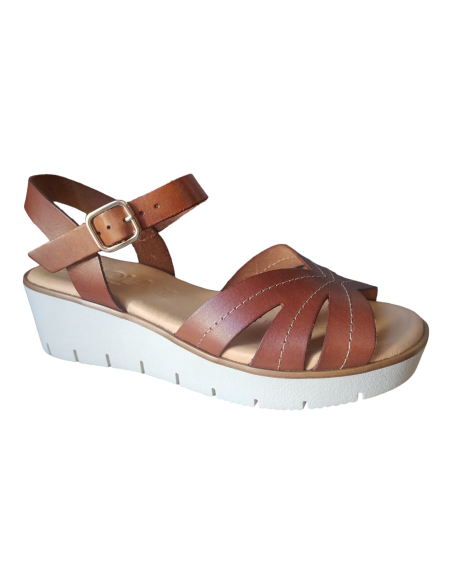 SANDALIA MUJER PIEL KAOLA VAQUETA ROBLE 2459