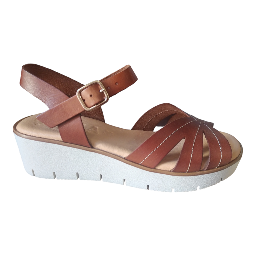 SANDALIA MUJER PIEL KAOLA VAQUETA ROBLE 2459