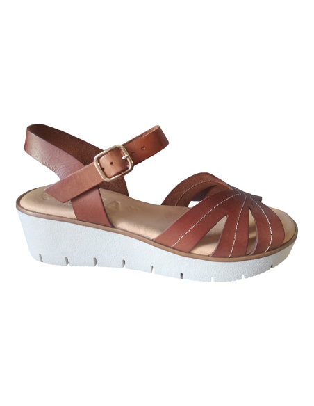 SANDALIA MUJER PIEL KAOLA VAQUETA ROBLE 2459