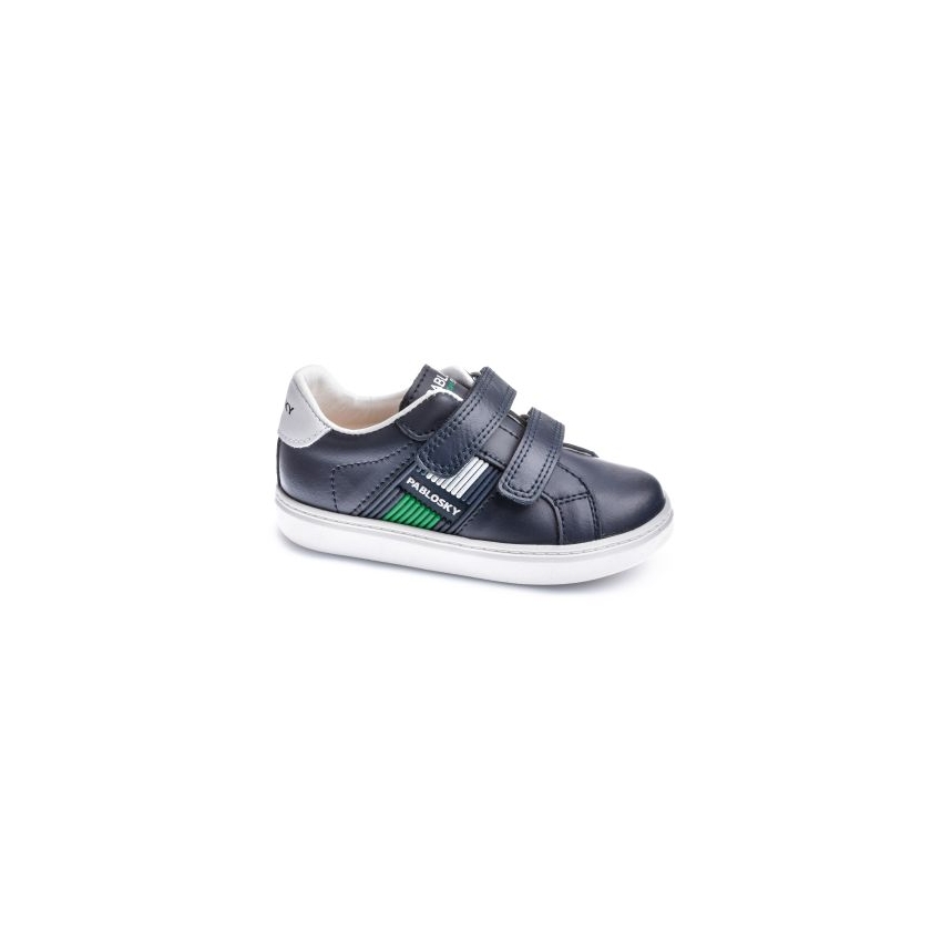 ZAPATILLA DEPORTE NIÑO PABLOSKY RESPETUOSA VELCRO PIEL MARIN