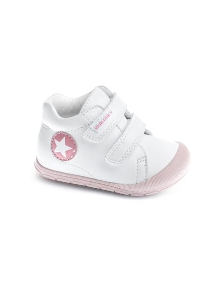 BOTITA NIÑA PABLOSKY RESPETUOSA VELCRO PIEL BLANCO PRIMEROS