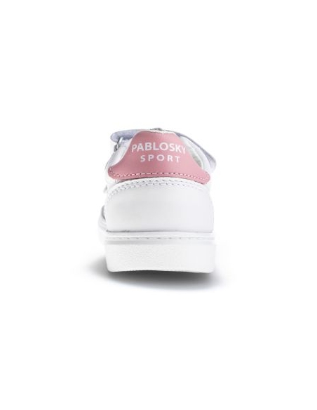 ZAPATILLA DEPORTE NIÑA PABLOSKY RESPETUOSA VELCRO PIEL BLANC