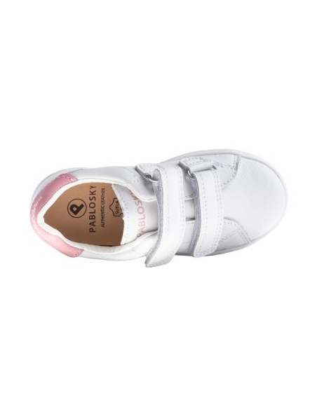 ZAPATILLA DEPORTE NIÑA PABLOSKY RESPETUOSA VELCRO PIEL BLANC