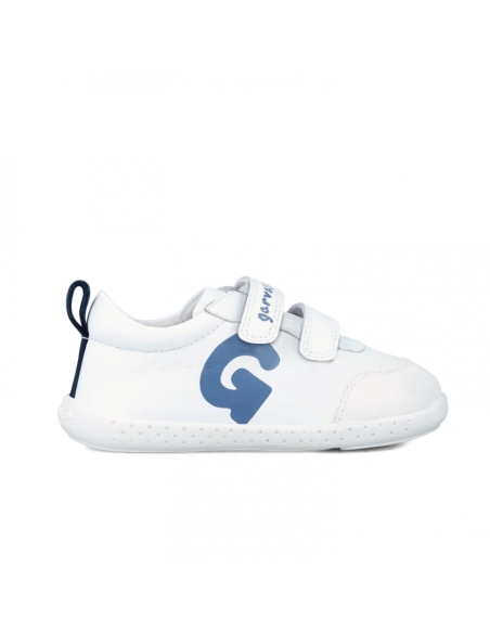 ZAPATILLA DEPORTE NIÑO RESPETUOSA GARBALIN VELCRO PIEL BLANC