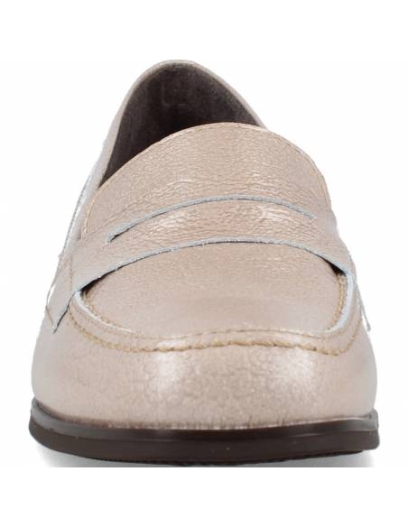 ZAPATO MUJER MOCASIN PITILLOS EN CHAROL PIEDRA 10110