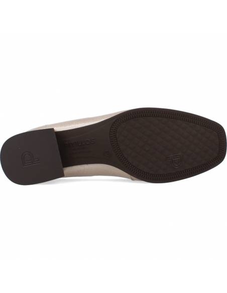 ZAPATO MUJER MOCASIN PITILLOS EN CHAROL PIEDRA 10110
