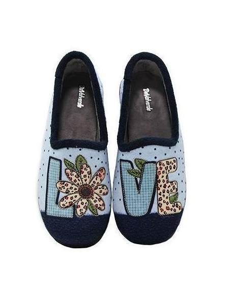 ZAPATILLAS DE CASA MUJER DEVALVERDE LOVE MARINO