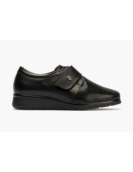 ZAPATO MUJER BLUCHER CORREA VELCRO  NEGRO 10010