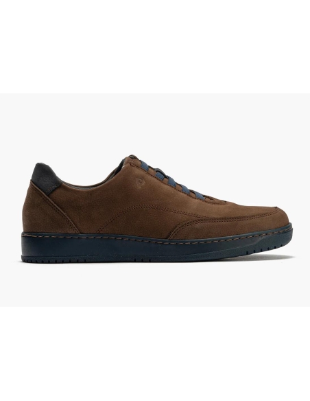 ZAPATOS HOMBRE PITILLOS ANTE MARRON CASUAL CON CORDON ELASTI