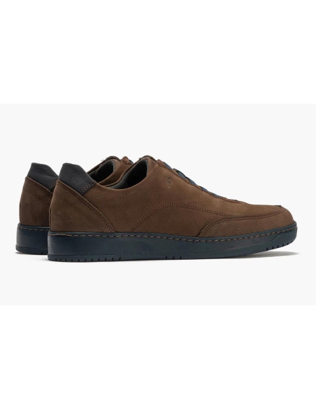 ZAPATOS HOMBRE PITILLOS ANTE MARRON CASUAL CON CORDON ELASTI