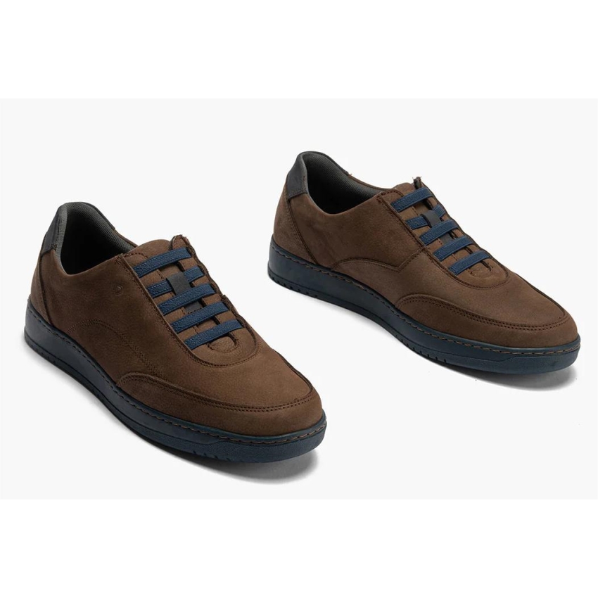 ZAPATOS HOMBRE PITILLOS ANTE MARRON CASUAL CON...