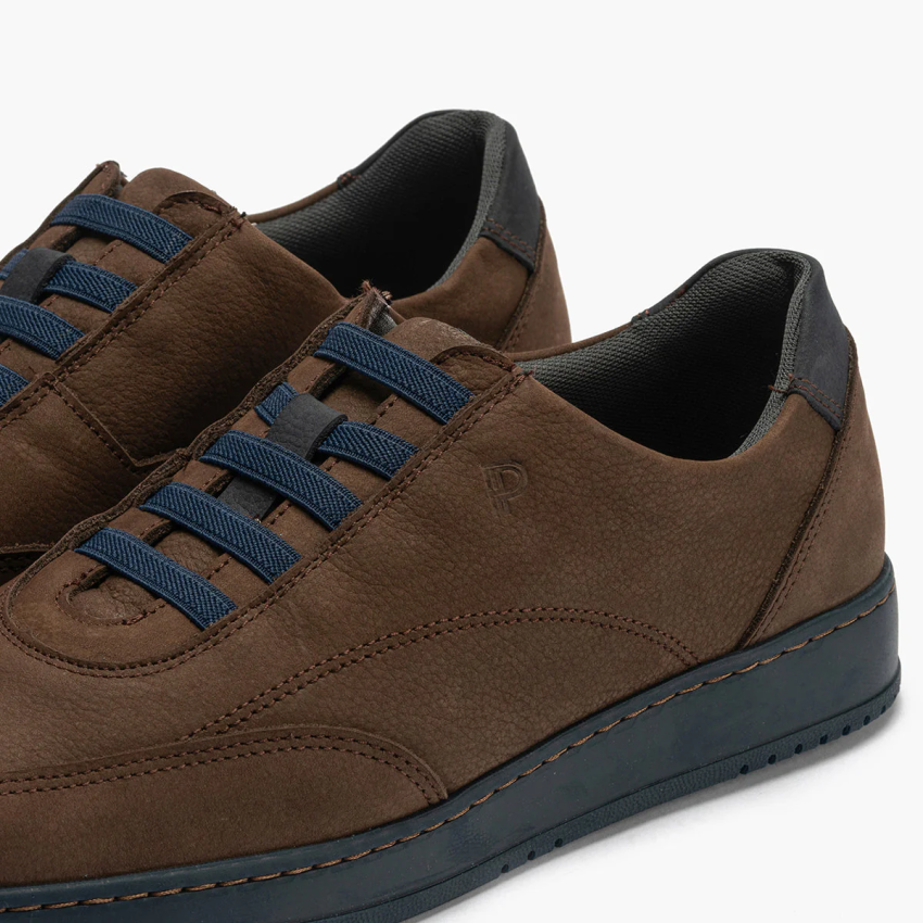 ZAPATOS HOMBRE PITILLOS ANTE MARRON CASUAL CON...