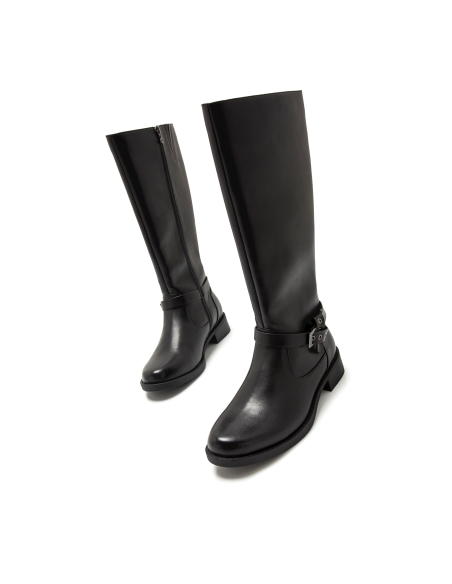 BOTA DE CAÑA ALTA SEÑORA MUSTANG NEGRO. 63503