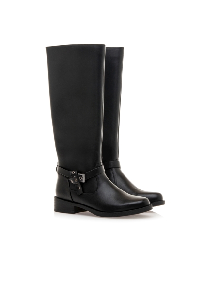 BOTA DE CAÑA ALTA SEÑORA MUSTANG NEGRO. 63503
