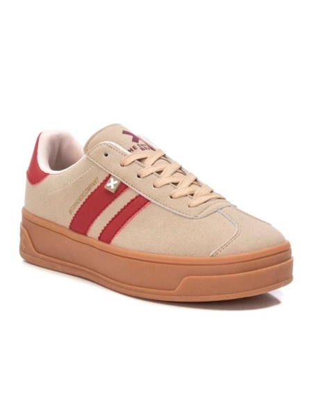 ZAPATILLA CASUAL MUJER XTI ANTELINA BEIGE COMBI BURDEOS 1434