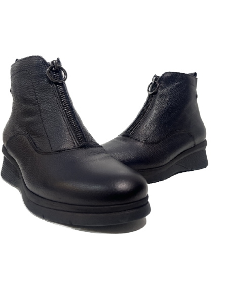 BOTIN MUJER PIEL MARINO CREMALLERA FRONTAL DE TARKE