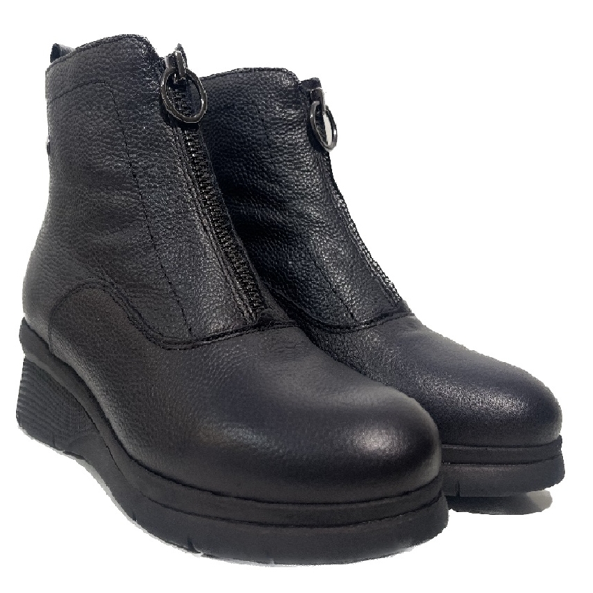 BOTIN MUJER PIEL MARINO CREMALLERA FRONTAL DE...