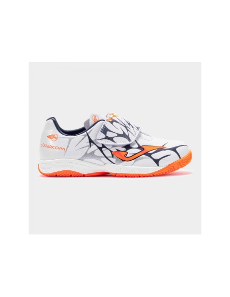 ZAPATILLA FUTBOL SALA NIÑO JOMA SUPER COPA JR 2502 BLANCO