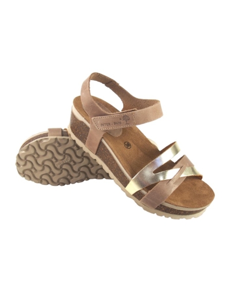 SANDALIA CUÑA BIO DE MUJER INTERBIOS CIERRE PULSERA VELCRO 5