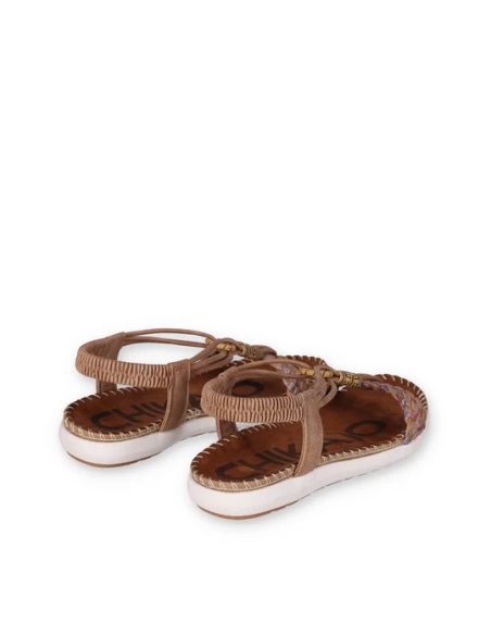 SANDALIAS PIEL VEGANA DE MUJER CHIKA 10 PLANA MODELO CANELON