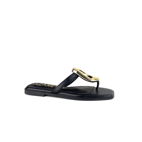 SANDALIAS PLANAS MUJER TIPO ESCLAVA ADORNO METALICO AZAREY P