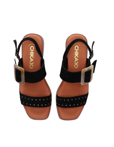 SANDALIAS SERRAJE DE MUJER CHIKA 10 PIEL TACON BAJO BINKA 07