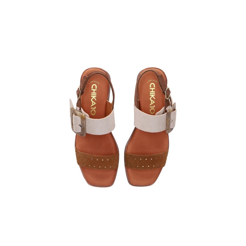 SANDALIAS SERRAJE DE MUJER CHIKA 10 PIEL TACON...