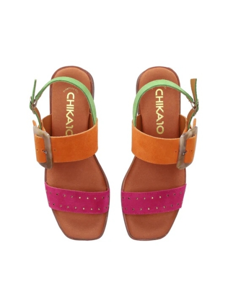 SANDALIAS SERRAJE DE MUJER CHIKA 10 PIEL PLANO MUSAKA 07