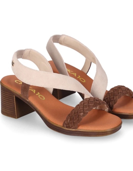SANDALIAS SERRAJE DE MUJER CHIKA 10 PIEL TACON MEDIO