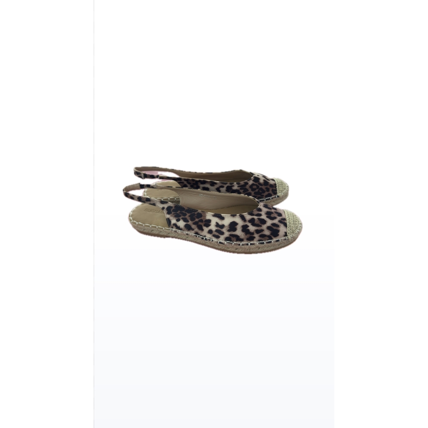 SANDALIAS DESTALONADAS YUTE PLANAS MUJER LEOPARDO